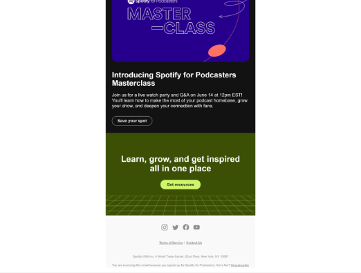 Preview screenshot of rec room email